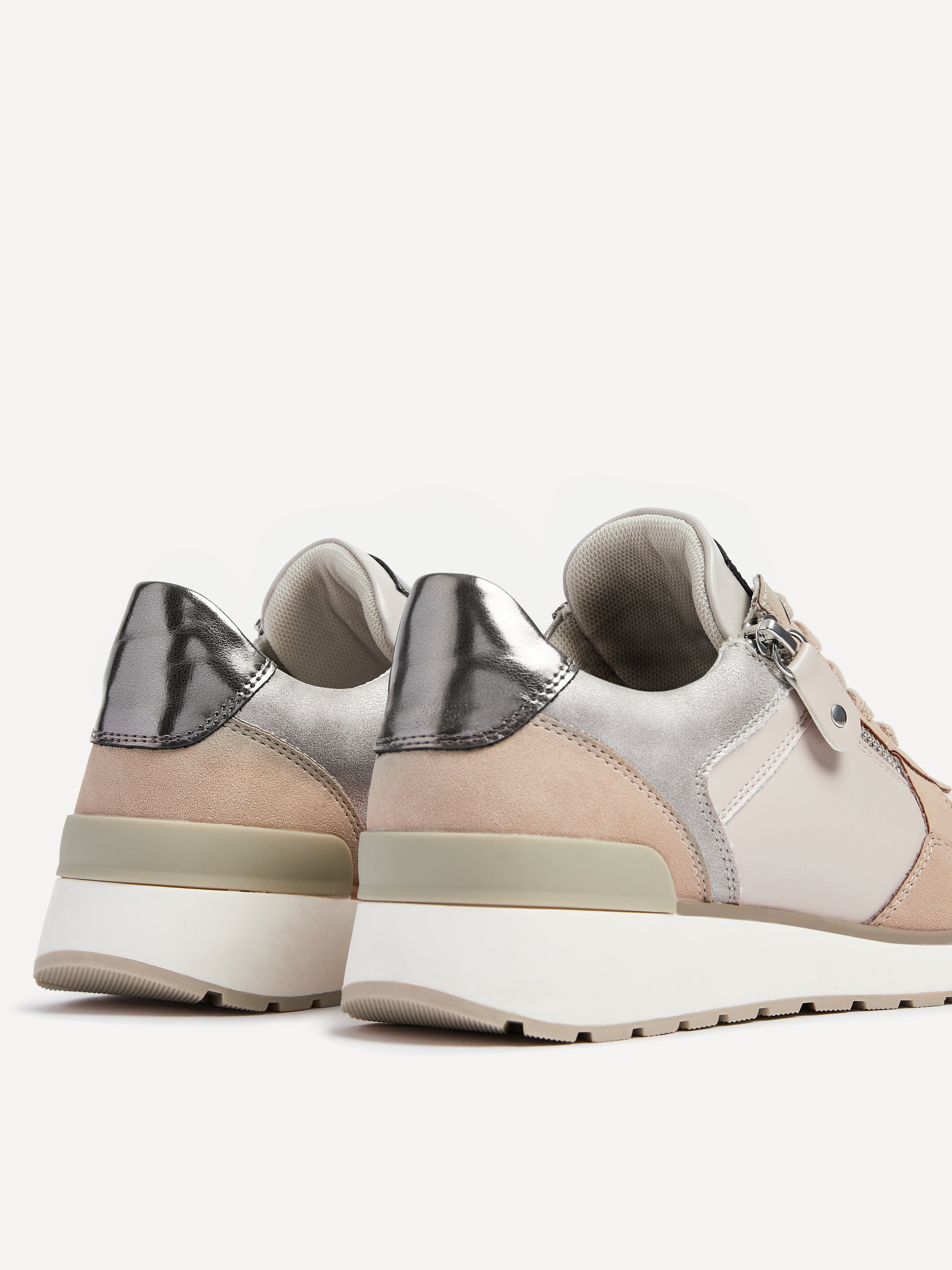 Mocha Multi Coloured Trainer With Zip Detail – Linzi