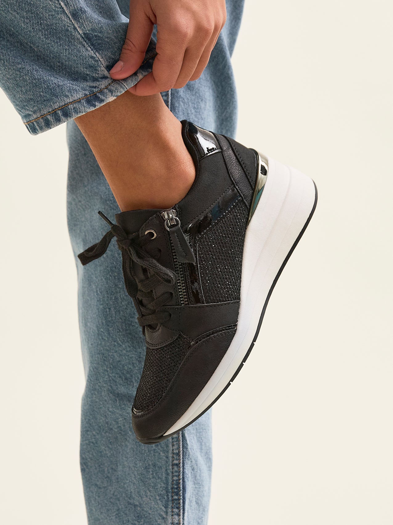 Everett Glitter Wedged Trainers
