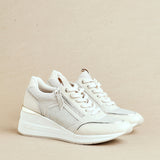 Everett Gold & Nude Wedged Trainers