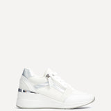 Everett White & Silver Wedged Trainers