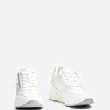 Everett White & Silver Wedged Trainers