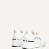 Everett White & Silver Wedged Trainers