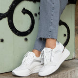 Everett White & Silver Wedged Trainers