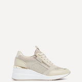 Everett Gold & Nude Wedged Trainers