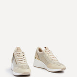 Everett Gold & Nude Wedged Trainers