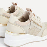Everett Gold & Nude Wedged Trainers