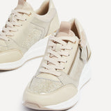 Everett Gold & Nude Wedged Trainers
