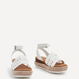 Evie White Espadrille Flatform Sandals