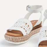 Evie White Espadrille Flatform Sandals
