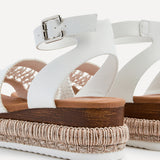 Evie White Espadrille Flatform Sandals