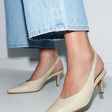 Eliza Taupe Faux Leather Court Heels