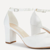 Elowen Wide Fit Bridal Ivory Satin Court Heels