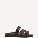 Emmy Brown Faux Leather Sandals