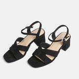 Empire Wide Fit Black Block Heels