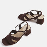 Empire Wide Fit Brown Block Heels