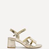 Empire Wide Fit Gold Block Heels