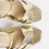 Empire Wide Fit Gold Block Heels