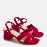 Empire Wide Fit Red Block Heels