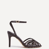 Eros Brown Faux Leather Caged Heels