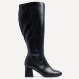 Fable Wide Fit Black Faux Leather Boots