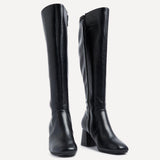 Fable Wide Fit Black Faux Leather Boots