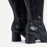 Fable Wide Fit Black Faux Leather Boots
