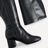 Fable Wide Fit Black Faux Leather Boots