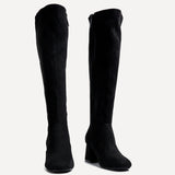 Fable Wide Fit Black Faux Suede Boots