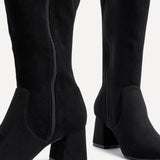 Fable Wide Fit Black Faux Suede Boots