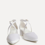 Faith Bridal Ivory Satin Low Court Heels