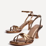 Faro Bronze Strappy Heeled Sandals