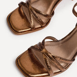 Faro Bronze Strappy Heeled Sandals