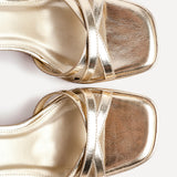 Faro Gold Strappy Heeled Sandals