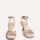 Faro Natural Raffia Strappy Heeled Sandals