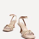 Faro Natural Raffia Strappy Heeled Sandals