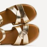 Fate Gold Flatform Sandals