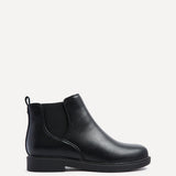 Fauna Wide Fit Black Faux Leather Chelsea Boots