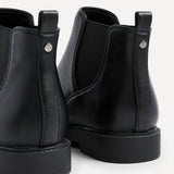 Fauna Wide Fit Black Faux Leather Chelsea Boots