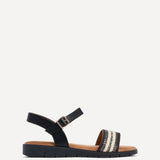 Faye Black Wedged Sandals