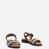 Faye Black Wedged Sandals
