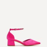 Fearne Pink Satin Diamante Court Heel
