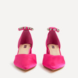 Fearne Pink Satin Diamante Court Heel