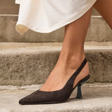 Featured Brown Faux Suede Court Heels