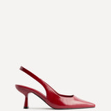 Featured Red Faux Leather Court Heels