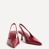 Featured Red Faux Leather Court Heels