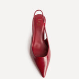 Featured Red Faux Leather Court Heels