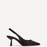 Featured Brown Faux Suede Court Heels