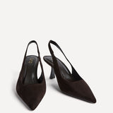Featured Brown Faux Suede Court Heels