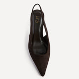 Featured Brown Faux Suede Court Heels