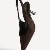 Featured Brown Faux Suede Court Heels